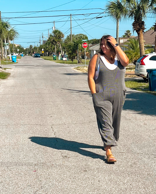 Runnin' Around Ribbed Jumpsuit